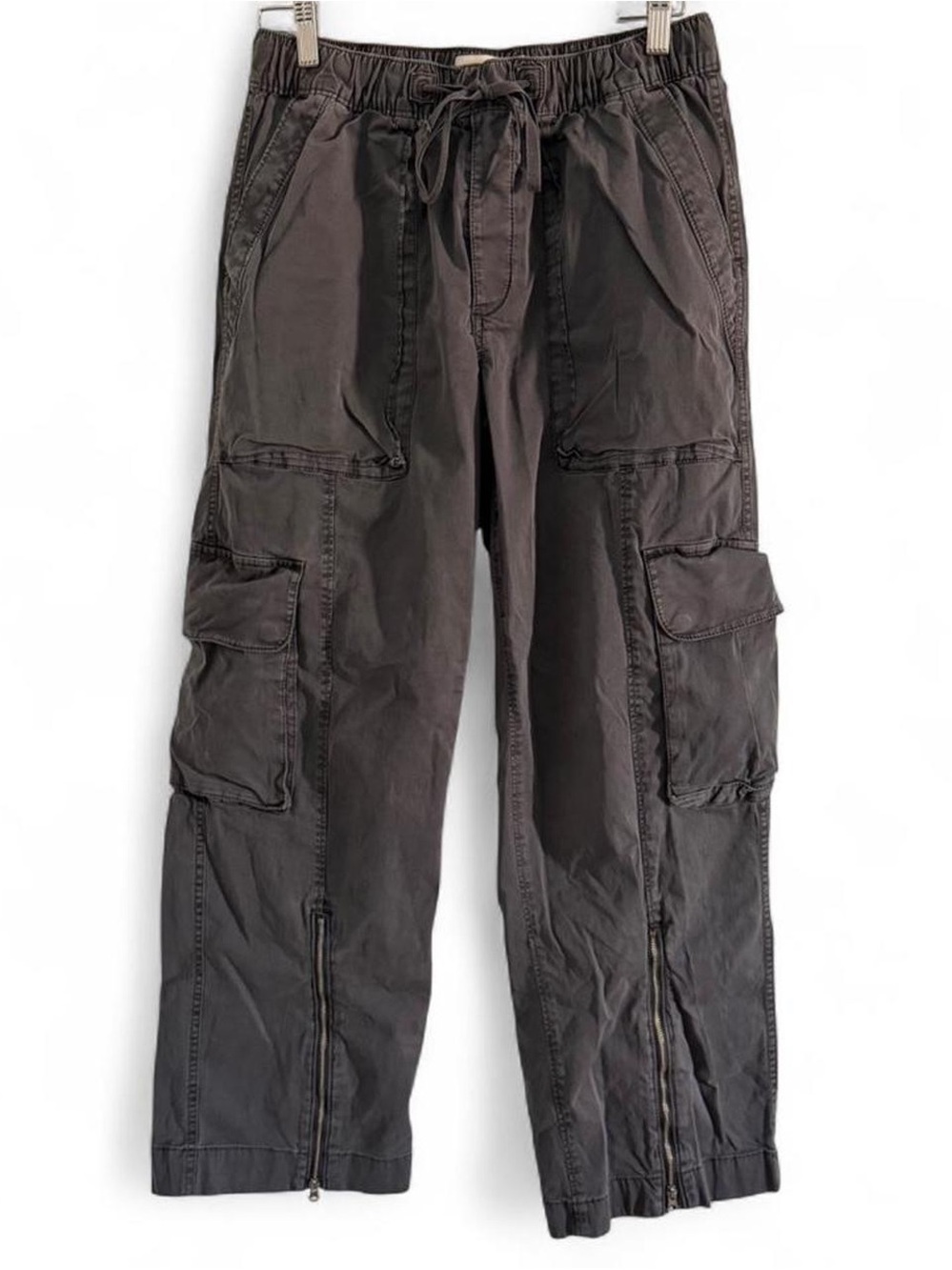 Abercrombie & Fitch Charcoal gray Cargo wide leg sporty Style Pants - Picture 4 of 6